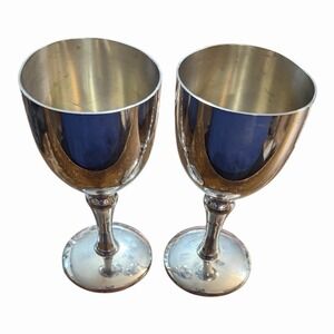 Empire Pewter Wine Water Goblets‎ Chalices Wedding Set of (2)